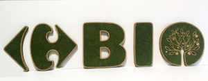 Logo végétal et carton CARREFOUR BIO réalisé par CNK DESIGN
